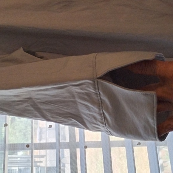 Fred David Woman's Stretchy Light Green Button Down Quarter Sleeve Blouse, 3X - Picture 3 of 8